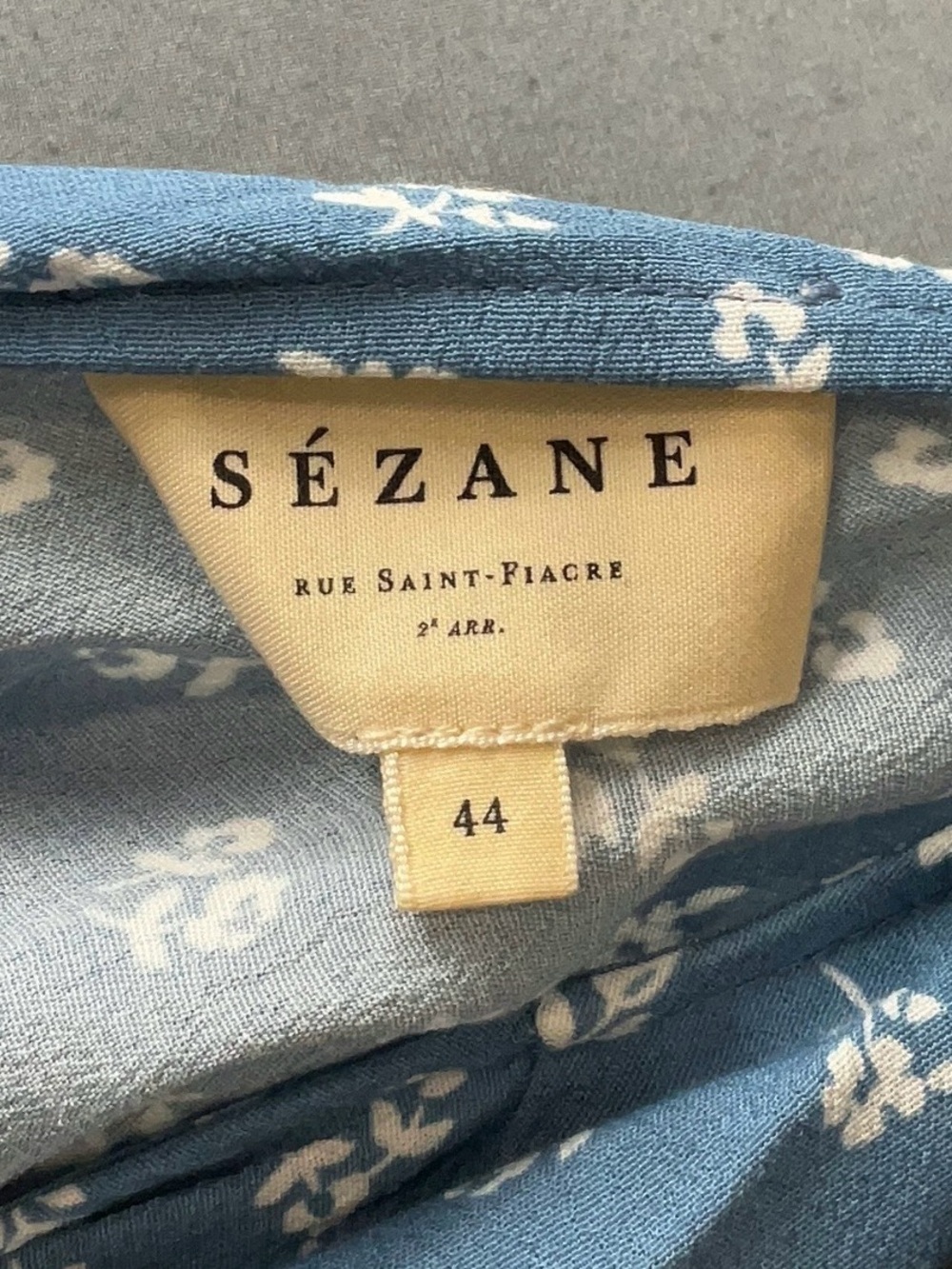 Sézane Vic Dress Mini Flowers in Blue White FR 44 / US 12 - Picture 11 of 12